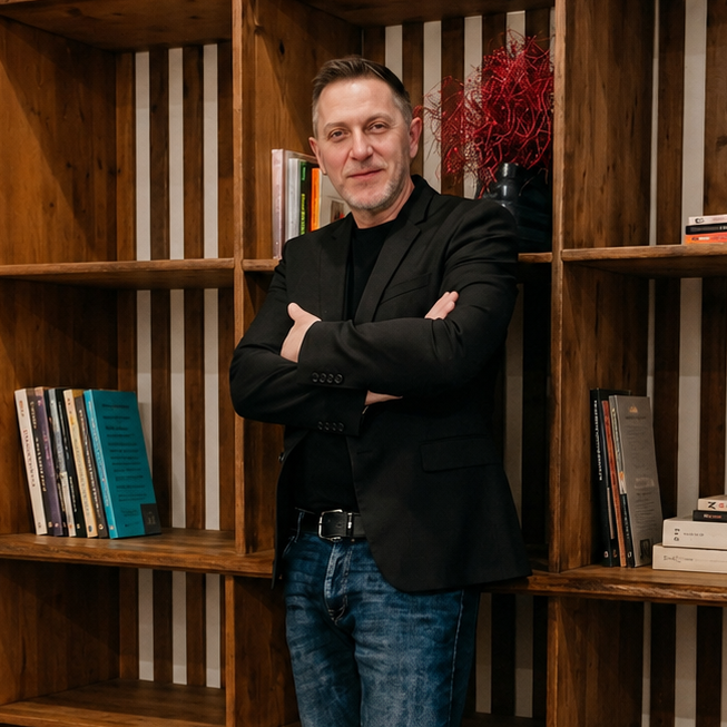 Portrait de Frédéric Jonchet en atelier